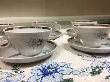 Дулевский фарфор. 5 чашек и тарелочек. Идеальное состояние! Винтаж at lalafo.kg Дулевский фарфор. 5 чашек и тарелочек. Идеальное состояние! Винтаж