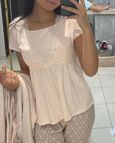 белая ночная сорочка: Ночная сорочка, Хлопок, Средняя модель, XS, S, M — 3