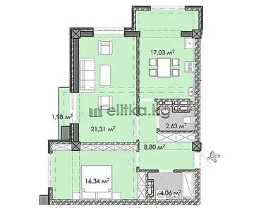 Новостройки от застройщика: Строится, 2 комнаты, 72 м² — 4