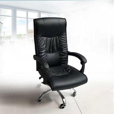 Офис креслолору: Офис креслолор, Жаңы, Дөңгөлөктүү, түсү - Кара, Экокожа, Өзү алып кетүү, Акылуу жеткирүү — 3