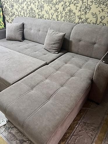 Угловой диван, C подушками, Трехместный