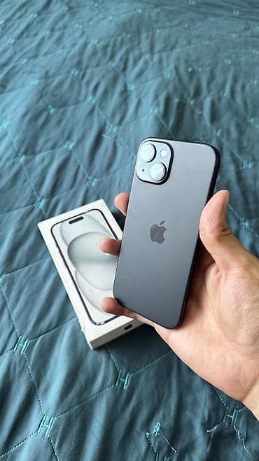 IPhone 15, Б/у, 128 ГБ, Черный, 80 %