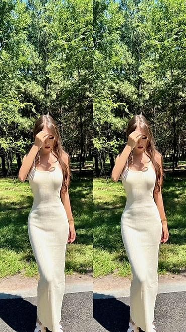 лапша: Повседневное платье, Осень-весна, Длинная модель, Трикотаж, Лапша, Стандарт — 3