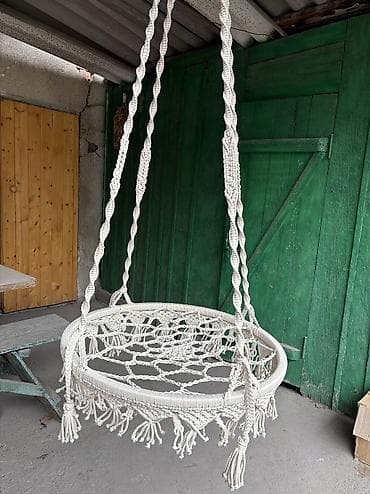 вешалка для одежды цена: Подвесное кресло, цвет - Белый — 7