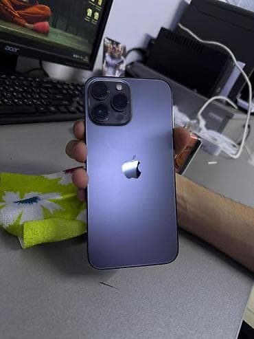 iphon 11pro: IPhone 13 Pro Max, Б/у, 256 ГБ, Blue Titanium, Зарядное устройство, Защитное стекло, Чехол, 76 % — 1