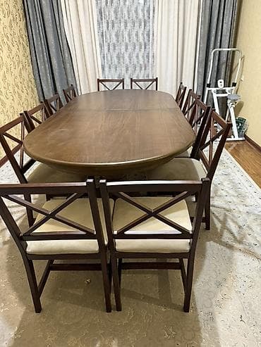 Стол и стул для зала, Б/у, Самовывоз, цвет - Коричневый — 8