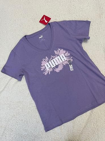 Футболка, Классическая модель, Puma, Хлопок, Новый, S