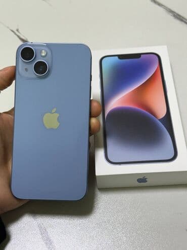 redmo note 11 pro: IPhone 14, Б/у, 128 ГБ, Голубой, Чехол, Кабель, Коробка — 2