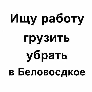 Ющу работу в беловосдкое,нас двое можем грузить убрать помыть,оплата