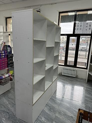 стелаж: Торговое оборудование для магазина (белое, ЛДСП) Состав и — 1