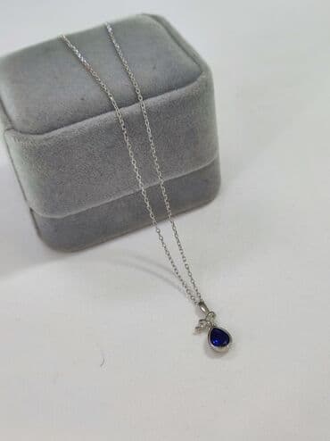 золотая лошадь цена: Серебро 925 пробы Серебряная цепочка с камнями Сапфир Длина 45 см — 3