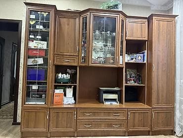 финская стенка: Стенка-шкаф, Тип стенки-шкафа: Модульная, Для зала, Особенности: С отделением под телевизор — 2