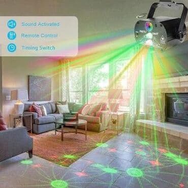 лазерный проектор на дом: Светодиодно-лазерный цветомузыкальный диско проектор 60 шаблонов — 7