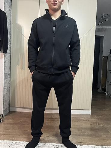 адидас adidas: Мужской спортивный костюм, M, Adidas, Новый, цвет - Черный, Самовывоз — 2