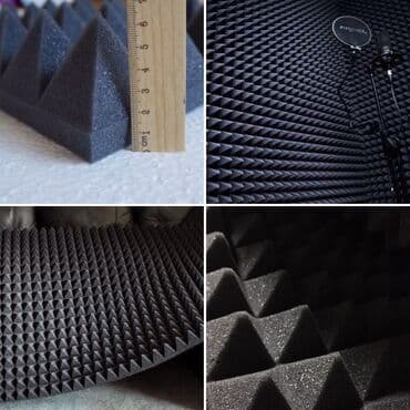 помещение для студии: Акустический поролон «Пирамида» Размер : 1х2м. С поролоном «Пирамида» — 3