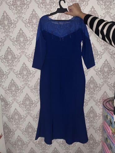 вечерное платие: Вечернее платье, Русалка, Длинная модель, С рукавами, С пайетками, M — 1