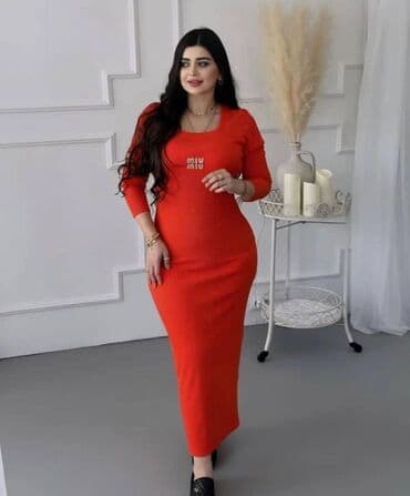 прокат национальных костюмов для детей: 46 размер Платье миди/макси из трикотажа, прилегающий силуэт. Яркий — 1