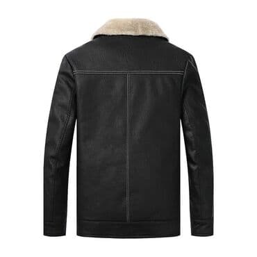 фудболка шорта: Кожаная куртка Мужская шуба на осень и зиму из утолщенного бархата — 3