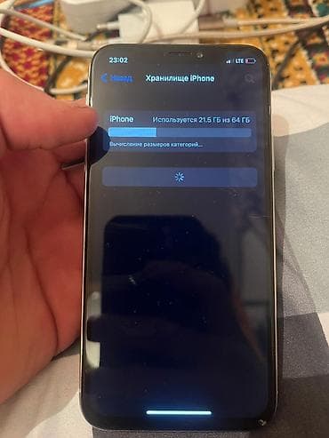 mi note: IPhone X, Б/у, 64 ГБ, Серебристый, Чехол, 72 % — 3
