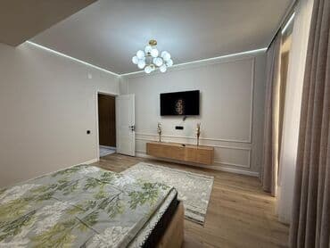 долго срочная квартира бишкек: 2 комнаты, Душевая кабина, Постельное белье, Кондиционер — 6