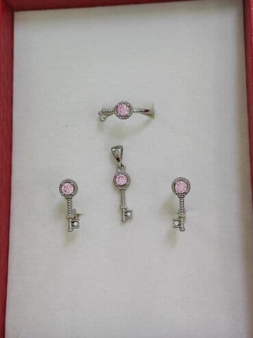 свадебное платье для высокой невесты: Набор украшений, Проба 925, Женские, Новый — 3