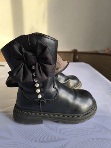 зимний обув: Детские зимние сапоги для девочки - Цвет: черный - Декор: крупный — 8