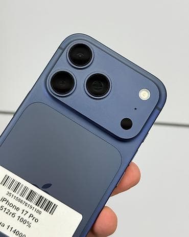 Техника и электроника: IPhone 17 Pro, Б/у, 512 ГБ, Blue Titanium, Защитное стекло, Чехол, Кабель, В рассрочку, 100 % — 5