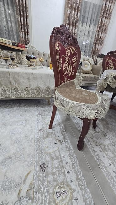 п 11: Стол и стул для зала, Б/у, Бесплатная доставка, цвет - Золотой — 3