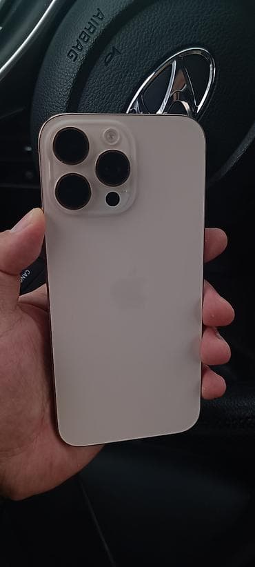 intel core: IPhone 16 Pro Max, Колдонулган, 256 ГБ, Desert Titanium, Заряддоочу түзүлүш, Коргоочу айнек, Каптама, 94 % — 3