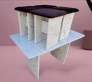 кухонный стол и стулья купить недорого: Кухонный стол и стул, Новый, Платная доставка, цвет - Бежевый — 9