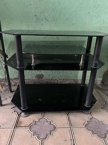 lcd tv: Тумба и подставка для телевизора, Напольная, Стекло, цвет - Черный — 1