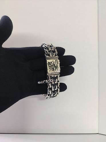 мужская серебро: Брутальный мужской Браслет Ручные плетения Цепи и Браслеты в Наличии — 2