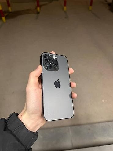 iphone 14 pri: IPhone 14 Pro, Б/у, 128 ГБ, Jet Black, Защитное стекло, Чехол, Кабель, 80 % — 1