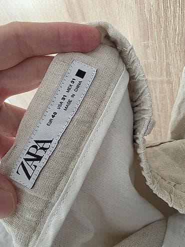 Льняные брюки ZARA - Материал: 100% лен (ярлык на фото) - Цвет — 3
