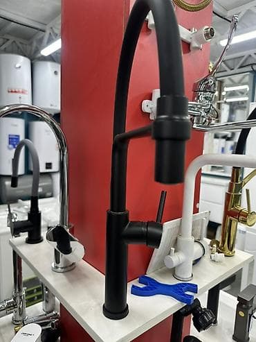 Үй жана бакча: Кухонный смеситель с высоким изливом, матовый черный - Тип — 1