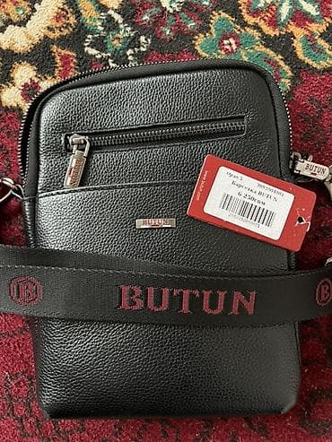 Башка аксессуарлар: Барсетка BUTUN, черная - Материал: фактурная кожа (по тиснению и — 1