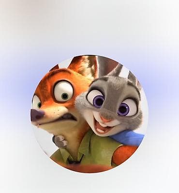 surface pen: Круглая наклейка с персонажами из мультфильма «Зверополис» — лис Ник — 1