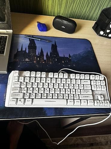 logitech мышка: Клавиатура, Мембранная, Проводное подключение, Размер: 100% — 1