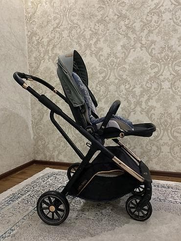 детская коляска roan: Коляска, цвет - Золотой, Б/у — 2