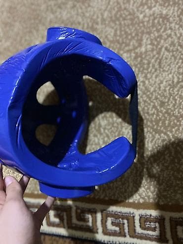 Перчатки: Комплект экипировки для единоборств (синий): - Шлем MOOTO с полной — 7