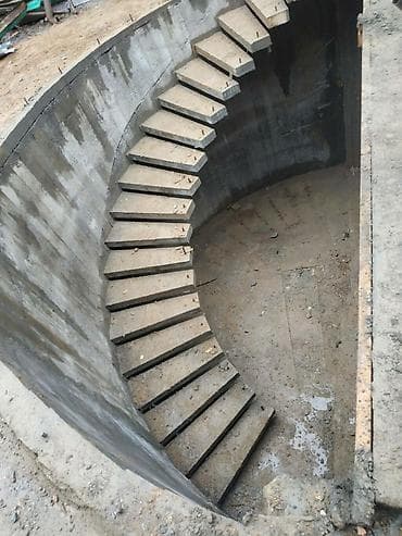 Лестницы и комплектующие на заказ: Бетонная лестница Для дома, Форма лестницы: Много-маршевая — 4