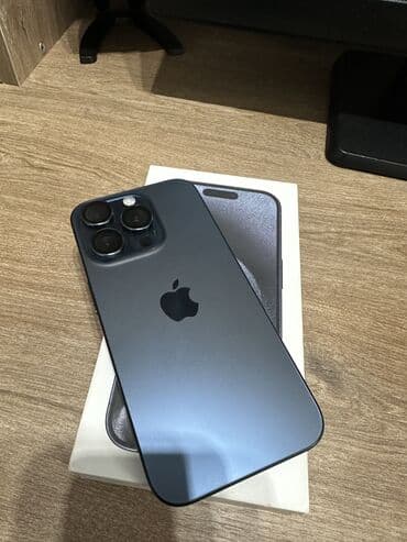IPhone 15 Pro, Б/у, 256 ГБ, Blue Titanium, Защитное стекло, Кабель, Коробка, 86 %