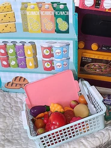 бала: Игрушечная кухня с музыкой и звуком варки,набор посуду,овощи и фрукты — 2