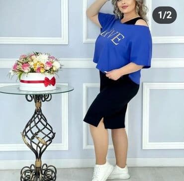 прокат карнавальных костюмов в бишкеке бишкек: Платье двойка. Ткань трикотаж. Размеры /50/52. доставка по городу — 1