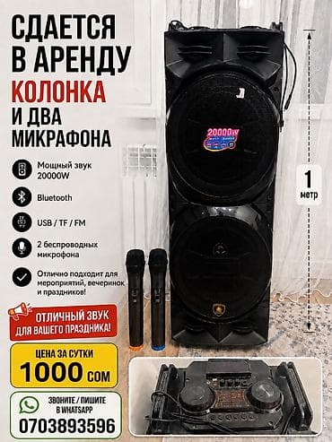Сдается в аренду: мощная акустическая система с двумя беспроводными at lalafo.kg Сдается в аренду: мощная акустическая система с двумя беспроводными