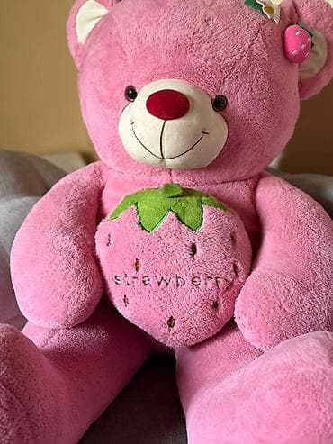 Плюшевый мишка «Клубничка» - Большой розовый медвежонок из мягкого