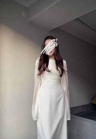 перчатки стерильные: Вечернее платье, Длинная модель, Шифон, С рукавами, S — 2