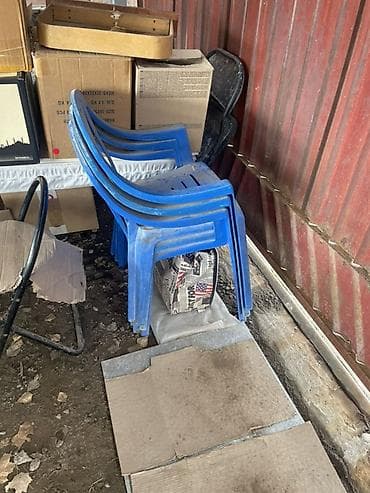 Офисная мебель: Пластиковый стул, цвет - Синий — 3