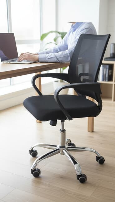 Офисное кресло, С колесиками, цвет - Черный