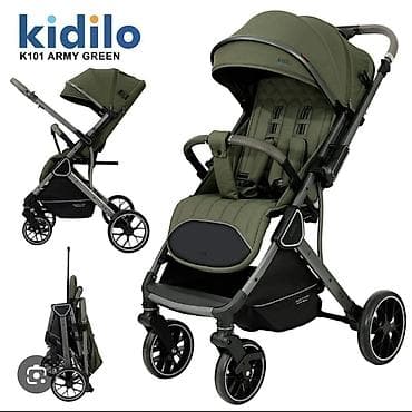 Прогулочная коляска Kidilo K101 Army Green - Цвет: армейский зелёный — 1